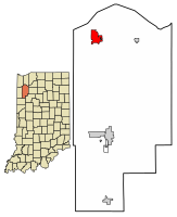 Location of De Motte in Jasper County, Indiana.