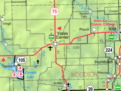 KDOT map of Woodson County (legend)