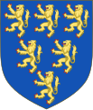 El escudo de Godofredo Plantagenet, Conde de Anjou y Duque de Normandía, que data de alrededor de 1125