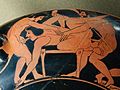 Image 6Erotic scene. Rim of an Attic red-figure kylix, c. 510 BC., ancient Greece