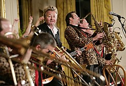 The Brian Setzer Orchestra performing in the East Room of the White House in 2006