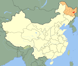 Qitaihe (red) in Heilongjiang (orange)