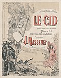 Affiche pour la première du Cid de Massenet à l’opéra Garnier, 30 novembre 1885.