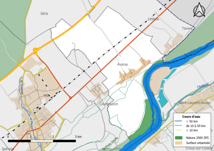 Carte des zones Natura 2000 localisées sur la commune.