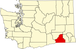 map of Washington highlighting Walla Walla County