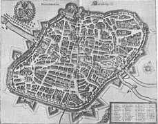 Carte de la ville en 1642