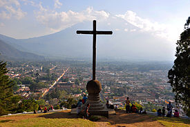 Panorama Antigue s Brda Križa (Cerro de la Cruz)