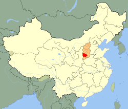 Location of Linfen City in Shanxi and the PRC