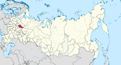 Die ligging van Kostroma-oblast in Rusland