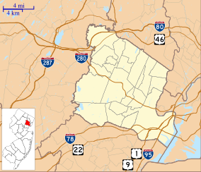 Map showing the location of Riker Hill Fossil Site