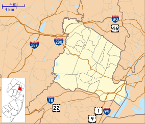 Map showing the location of Eagle Rock Reservation