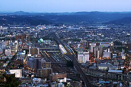 Hiroshima skyline within A-Bomb Dome