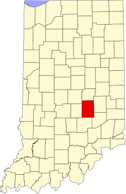 map of Indiana highlighting Shelby County