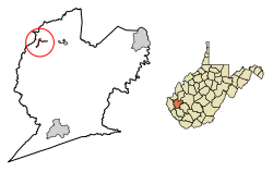 Location of West Hamlin in Lincoln County, West Virginia.