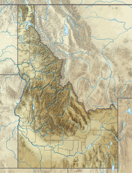 A map of Idaho showing the location of White Cloud Peak 7