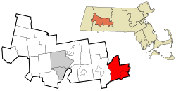 Location in Hampshire County in Massachusetts