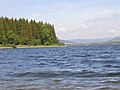 The forested shores of the Orava reservoir