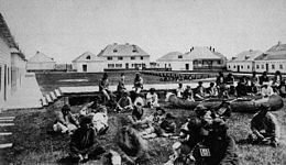 Inside the fort at Norway House, NWT 1878