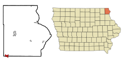 Location of Postville, Iowa