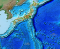 Image 74Relief map of the land and the seabed of Japan. It shows the surface and underwater terrain of the Japanese archipelago. (from Geography of Japan)