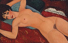 Nu couché, 1917–18, sold for $170.4 million in 2015 to Liu Yiqian[38]