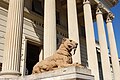 Español: Detalle de la escultura de un ejemplar de Smilodon enfrente al Museo de Ciencias Naturales de la ciudad de La Plata, en Argentina.