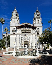 The Hearst Castle facade.