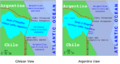 Two views of the east entrance of the Strait of Magellan