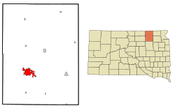 Location in Brown County and the state of South Dakota