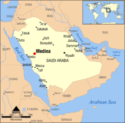 Medina sijainti Saudi-Arabiassa.