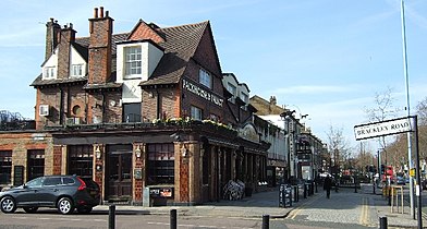 Packhorse and Talbot Inn, the wide pavement (right) indicating the old market place