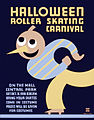 Halloween skating poster, New York City, 1936 Main category: Halloween in New York City