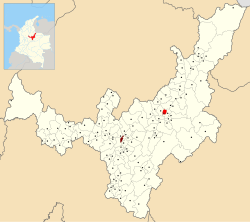 Location of the municipality and town of Busbanzá in the Boyacá Department of Colombia