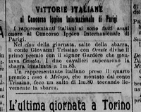 Ritaglio del Corriere dello Sport del 6.6.1900, che riporta il primo posto nel salto in alto con Oreste e il quarto con Melopo nella gara del 2 giugno 1900