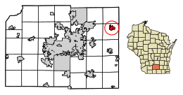 Location of Marshall in Dane County, Wisconsin.