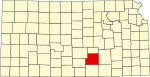 State map highlighting Sedgwick County