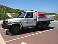 National park ranger light patrol in Toyota Landcruiser V8D4D Turbo Work Mate at Nambung National Park in October 2013.