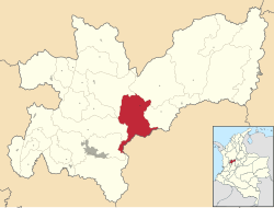 Location of the municipality and town of Marulanda, Caldas in the Caldas Department of Colombia.