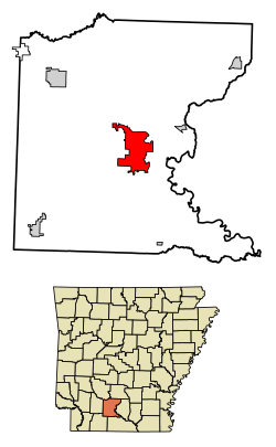 Location in Ouachita County and the state of Arkansas