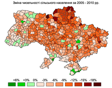 Динаміка чисельності сільського населення (2005-2010)