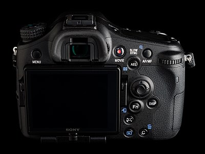 Sony Alpha 77 II, rear view, by Colin