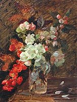 Nicoline Tuxen Still life with branches in bloom