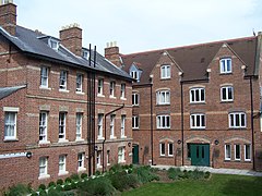 The rear of Trenaman House viewed from the Bevington Road garden