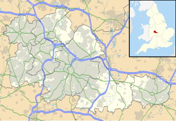 Mapa konturowa West Midlands