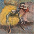 Edgar Degas: Tanečnice a dvě žluté růže, 1898