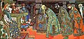 Các lái buôn đến yết kiến vua Saltan (Tranh minh họa của Ivan Bilibin - 1905)