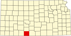 map of Kansas highlighting Comanche County