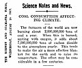 ◣newspaper◢ 22:52, 9 August 2022 — Coal Consumption Affecting Climate (1912)(JPG)