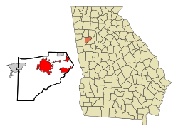 Location in Douglas County and the state of Georgia