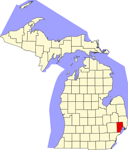 Macomb County na mapě Michiganu